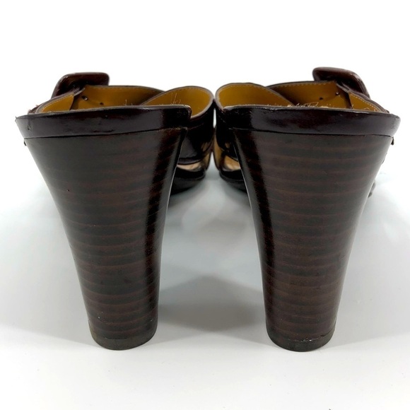 Franco Sarto Burgundy Concourse Chunky Heel Crossover Strap Sandals Size 9.5 - Picture 4 of 8